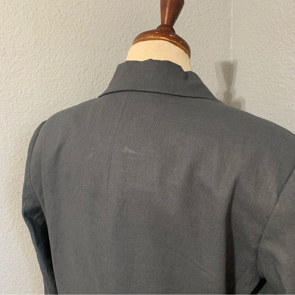 ZARA New Gray Linen Blend Belted Lapel Collar Long Sleeves Blazer Size S 2753129 - Picture 15 of 17